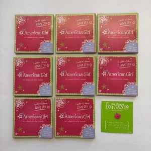 Lot of 9 American Girl Doll Charms Confident Strong Brave Proud Loyal